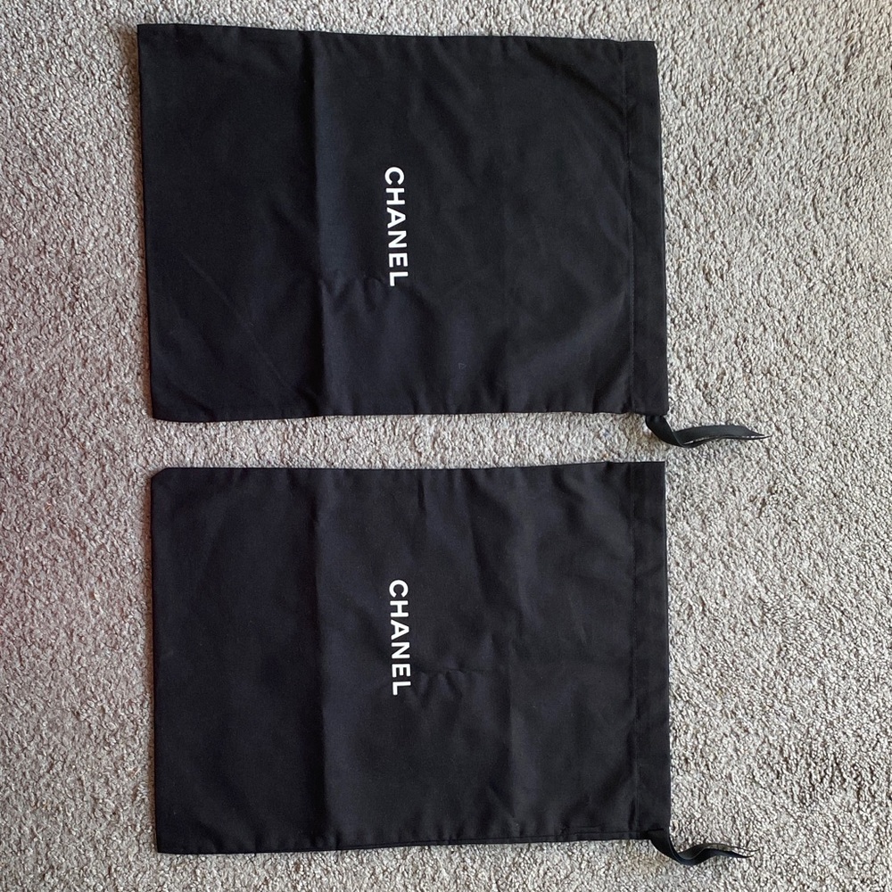 CHANEL Black Drawstring Dust Bags (Pair)